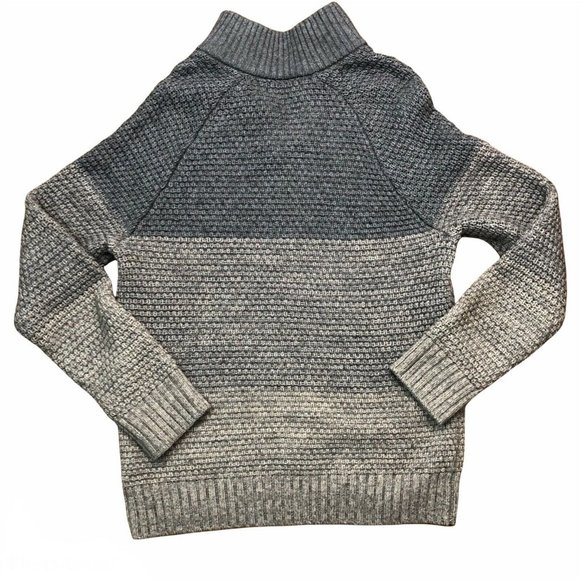 Banana Republic Knit Henley Sweater Cotton Wool Yak Gray Color block Men’s Large - Picture 2 of 10